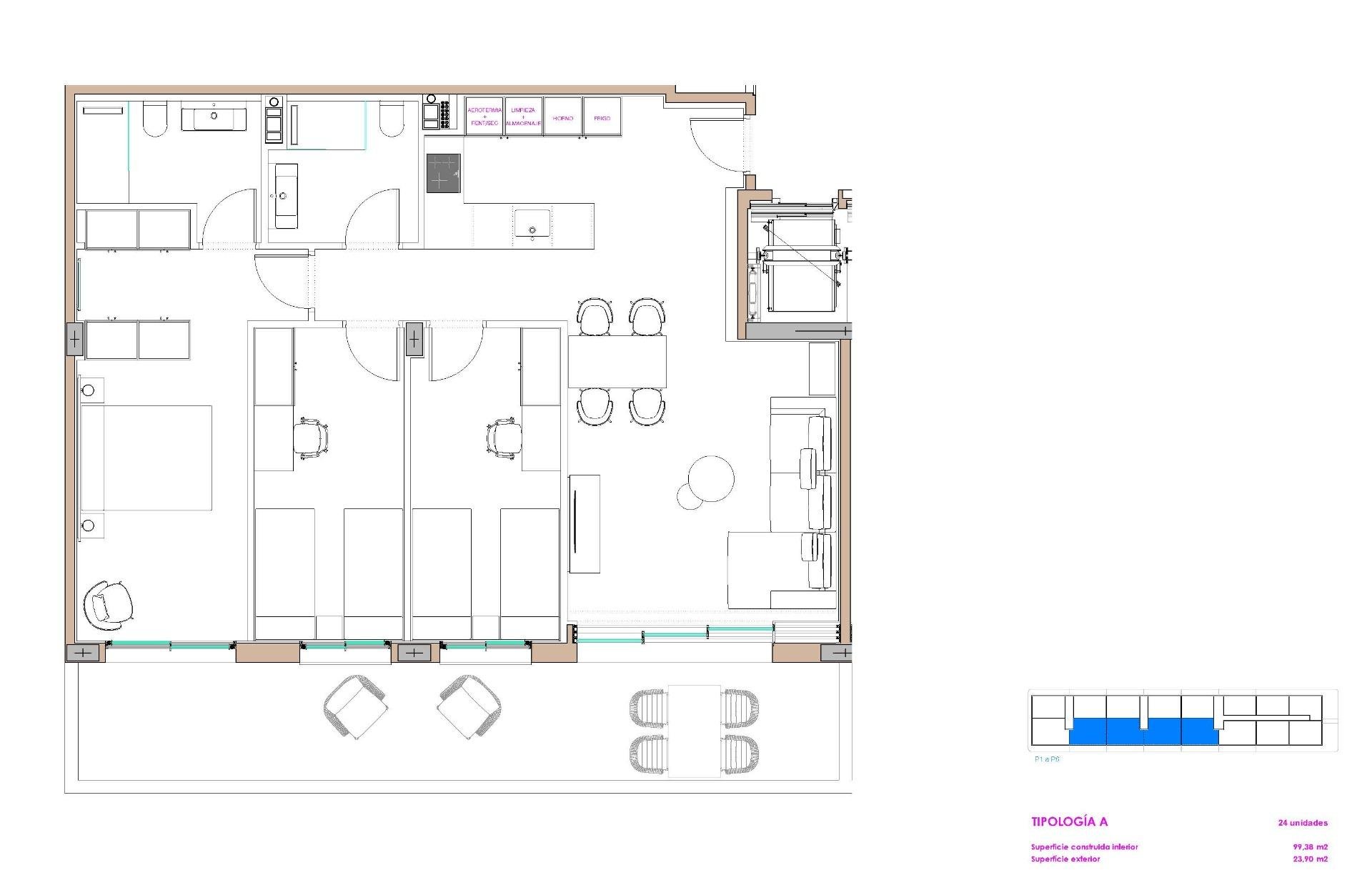Dzīvoklis Moncofa, Castellon, Spānijā 3 istabas, 99 m2 Nr. 180348