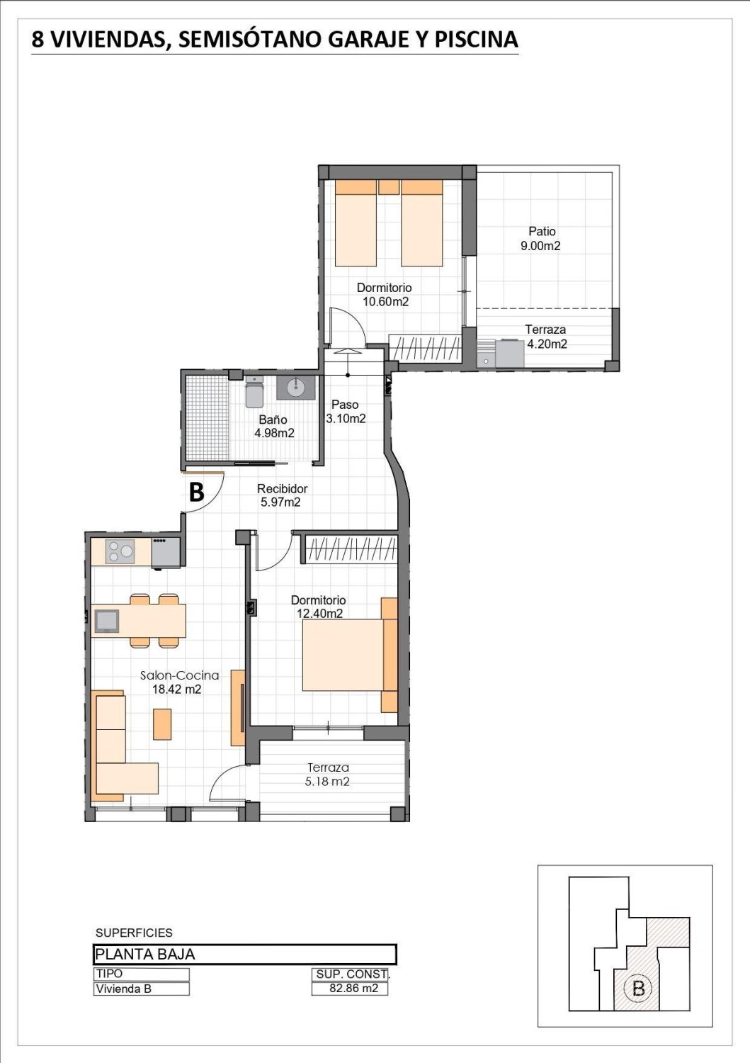 Appartamento a San Pedro del Pinatar, Murcia, Spagna 2 camere da letto, 82 mq. N° 180474