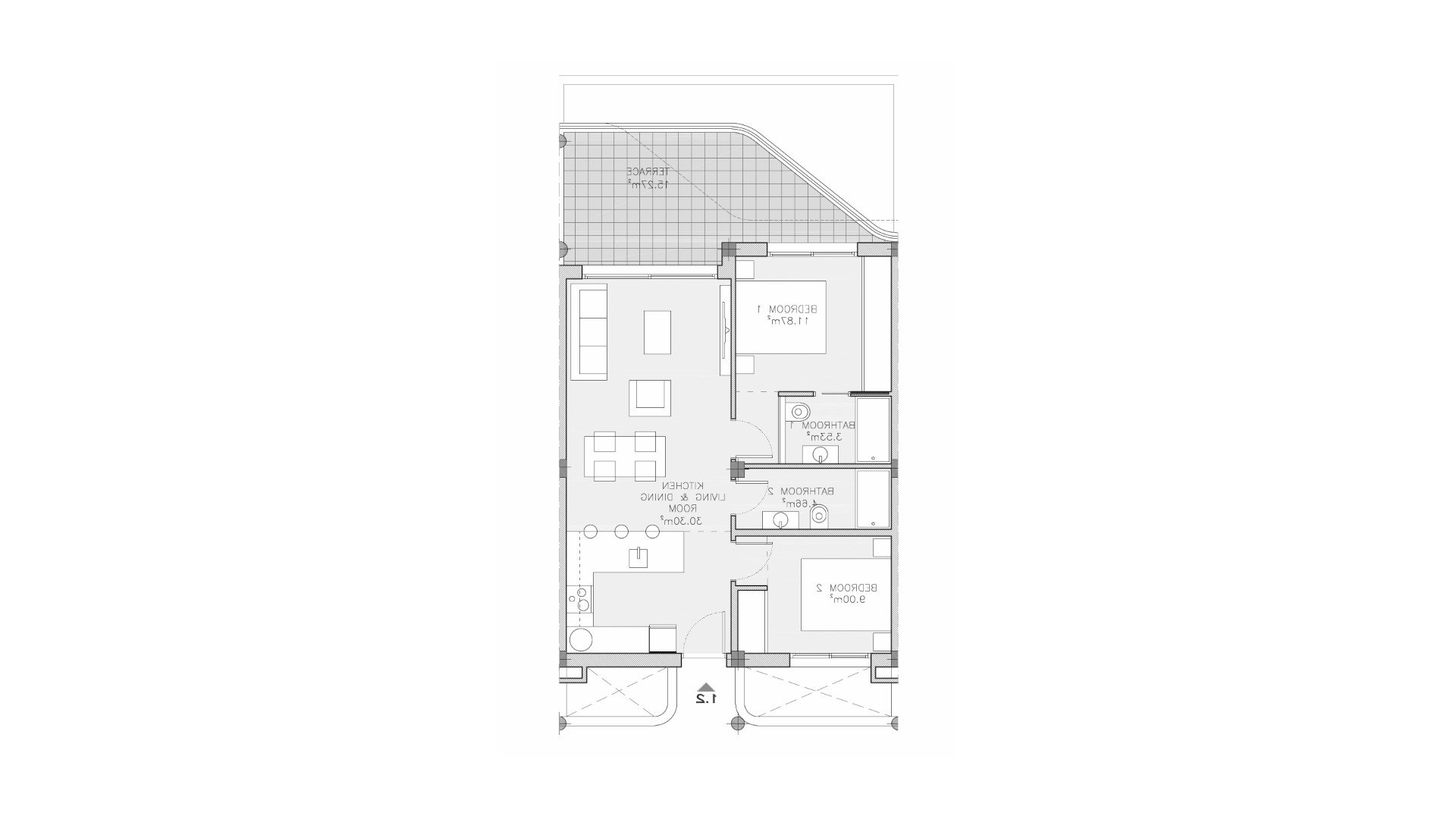 Квартира в SERENA BREEZE 2 Apartments, Лос-Алькасарес, Мурсия, Испания 2 спальни, 78.02м2 №156129