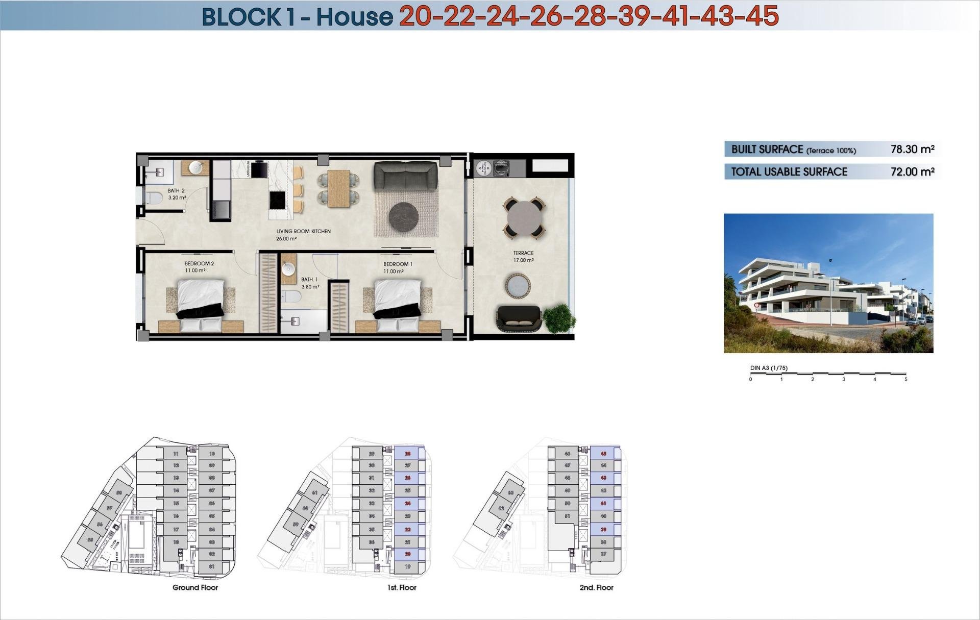 Apartament w La Marina, Alicante, Hiszpania 2 sypialnie, 78 mkw. nr 187225