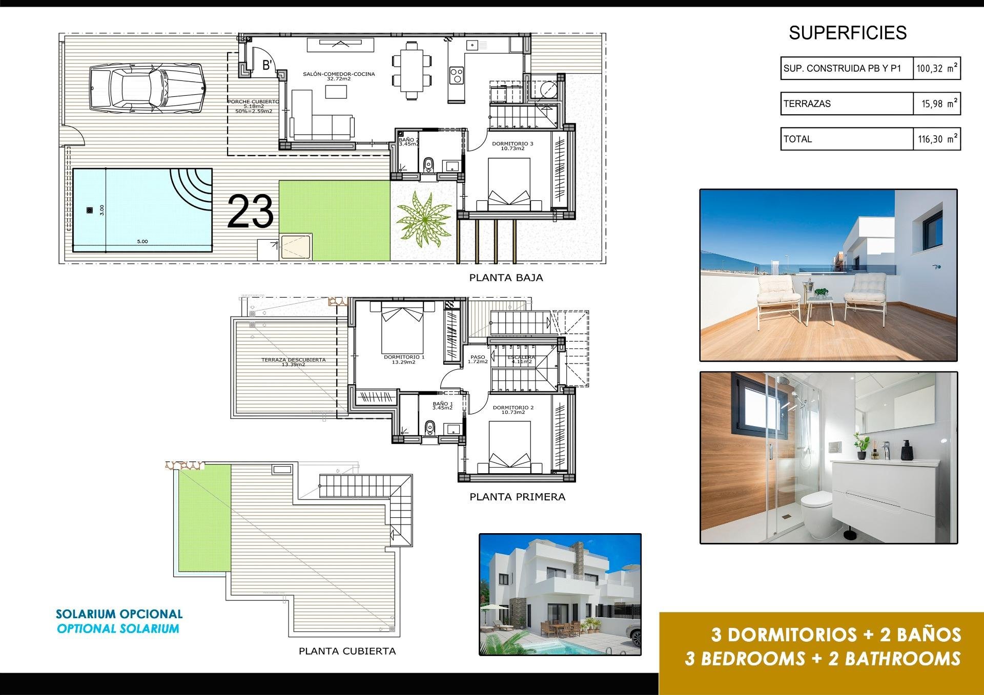 Villa i Vistabella, Alicante, Spanien 3 sovrum, 100 kvm. Nr. 187226