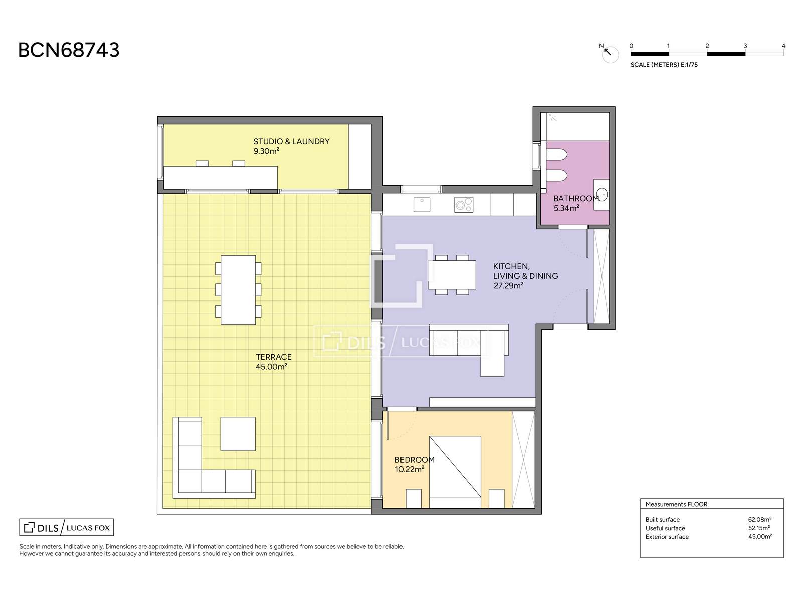 Penthouse in Barcelona, Spain 1 bedroom, 62 sq.m. No. 192630