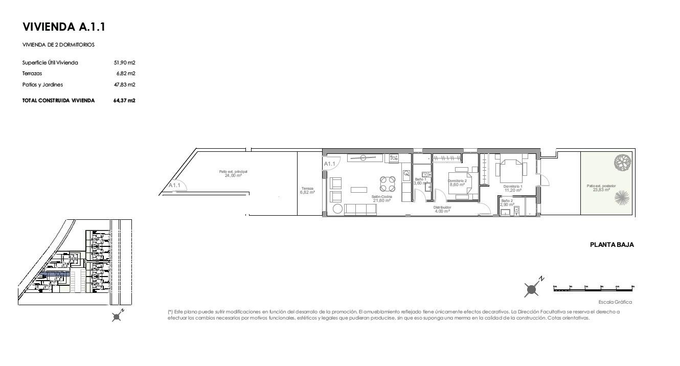 Bungalowi Puerto de Mazarron, Murcia, Espanja 2 makuuhuonetta, 64 m2 No. 143438