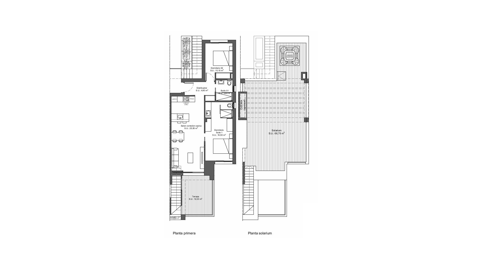 Villa AREA BEACH V LO MARABU, Ciudad Quesada, Alicante, Spānijā 2 istabas, 73.75 m2 Nr. 161336