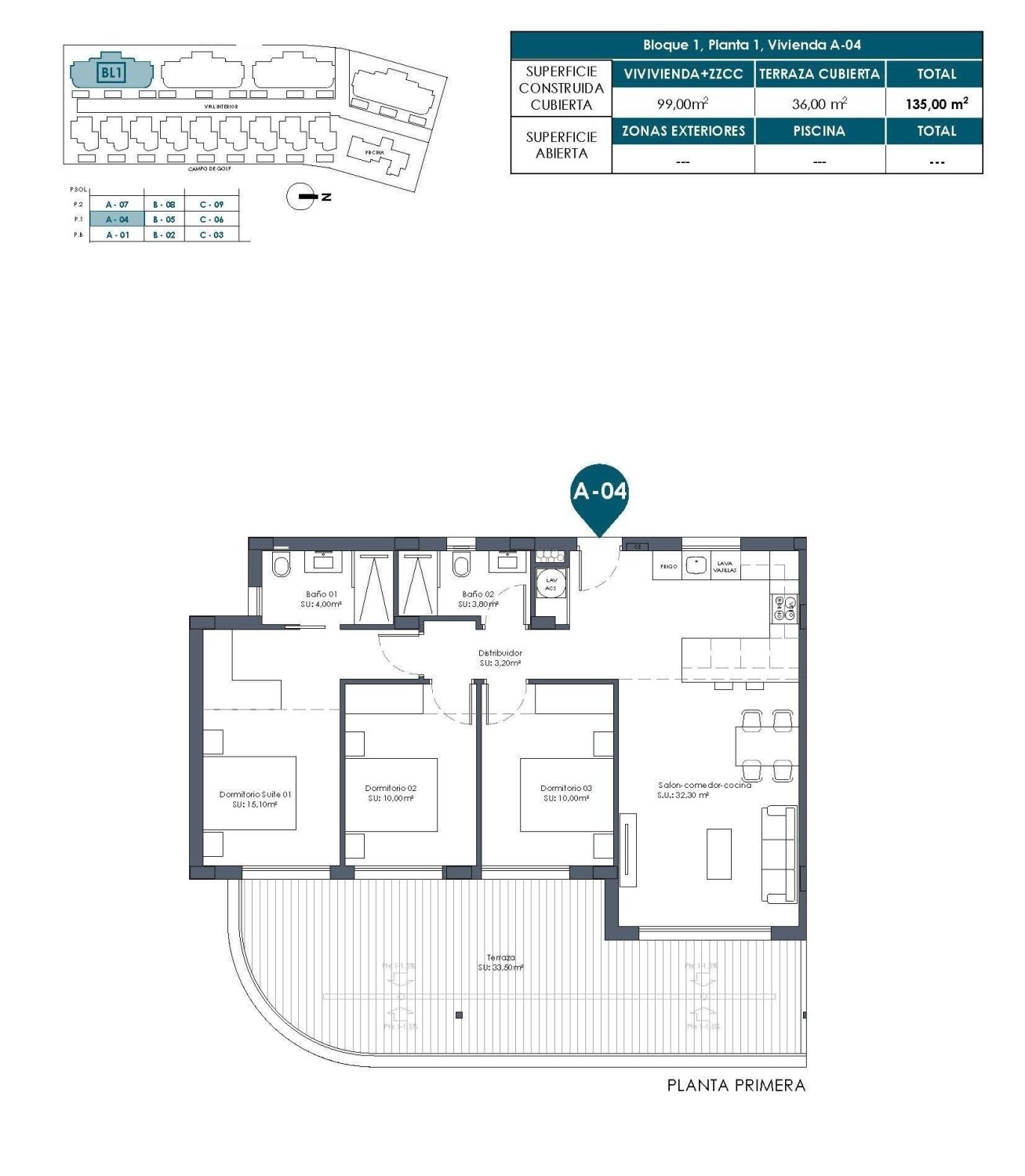 Appartamento a Los Alcazares, Murcia, Spagna 3 camere da letto, 99 mq. N° 179849