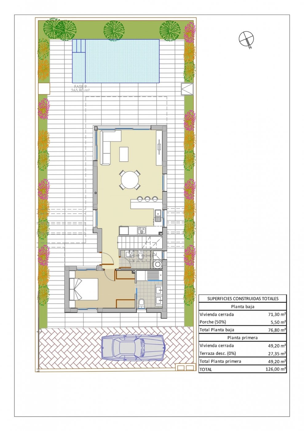 Villa in Pilar de la Horadada, Alicante, Spanien 3 Schlafzimmer, 120 m2 Nr. 76055