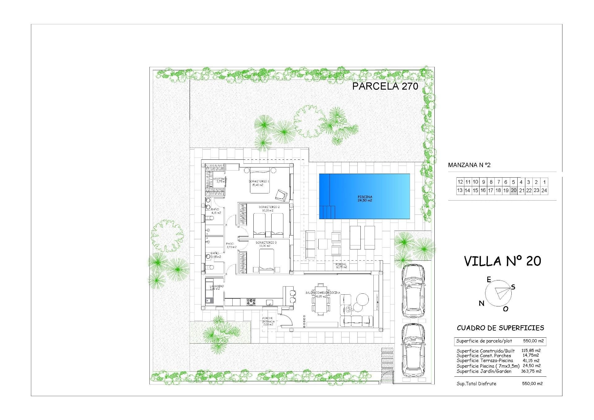 Villa a Calasparra, Murcia, Spagna 3 camere da letto, 115 mq. N° 134308