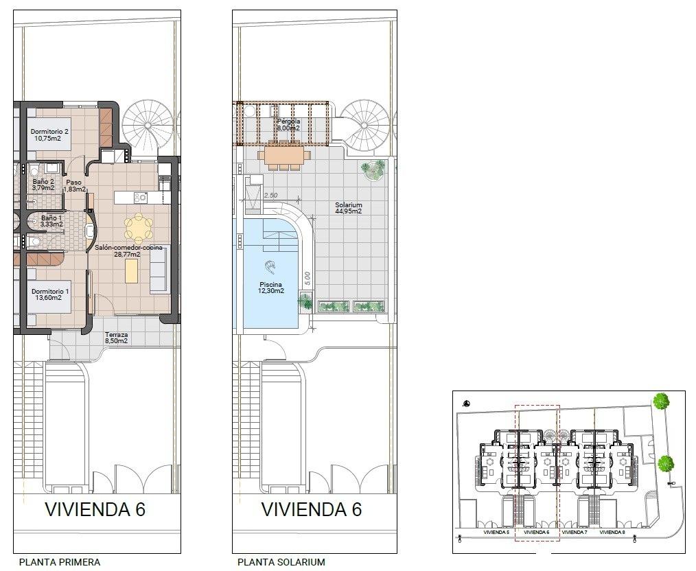 Bungalow in Pilar de la Horadada, Alicante, Spain 2 bedrooms, 62 sq.m. No. 181120