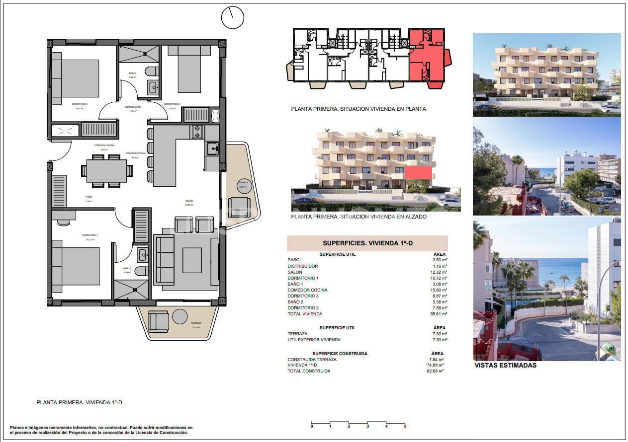 Appartamento a El Campello, Alicante, Spagna 3 camere da letto, 66 mq. N° 149656