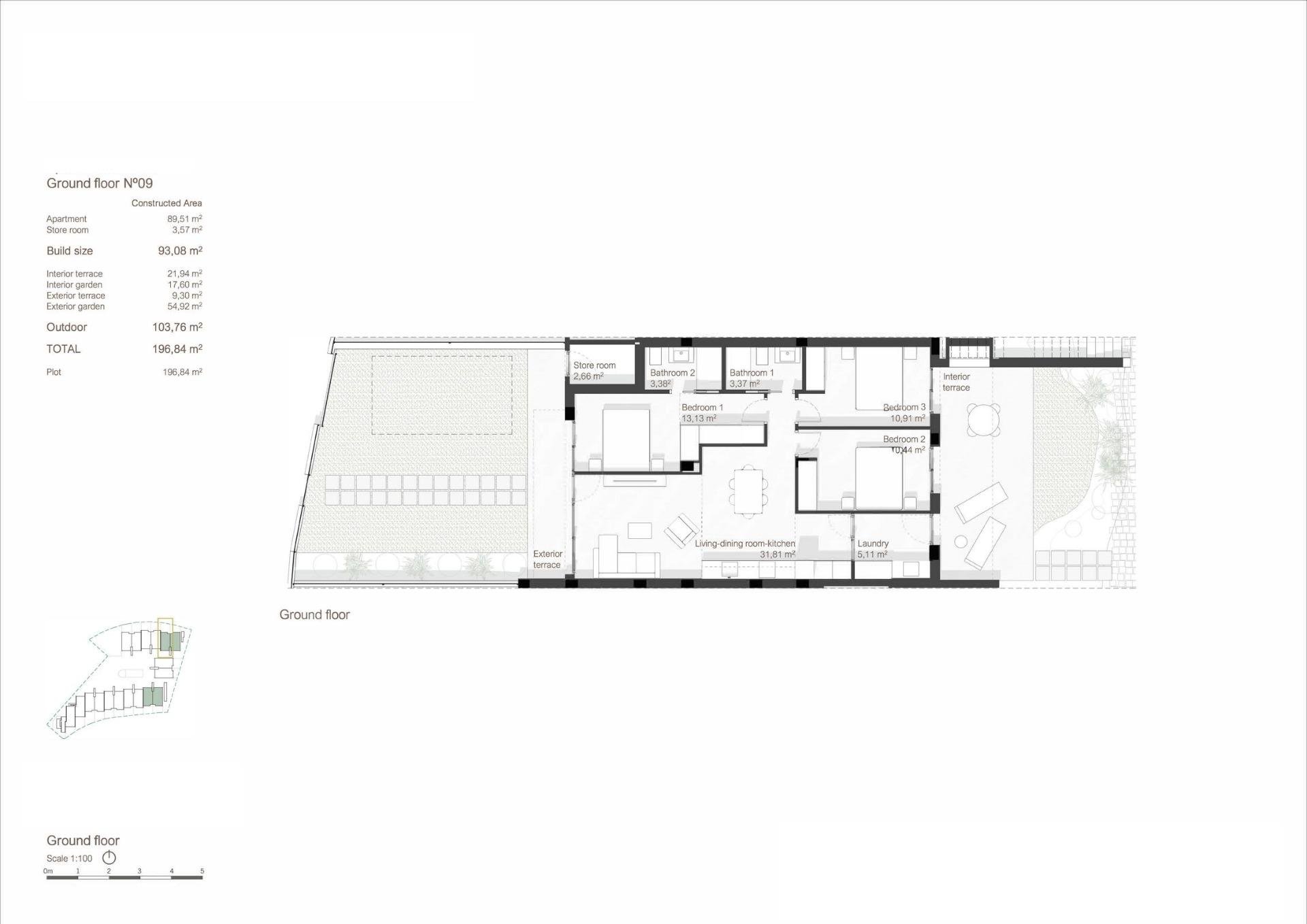 Bungalow in San Javier, Murcia, Spanien 3 Schlafzimmer, 95 m2 Nr. 135111