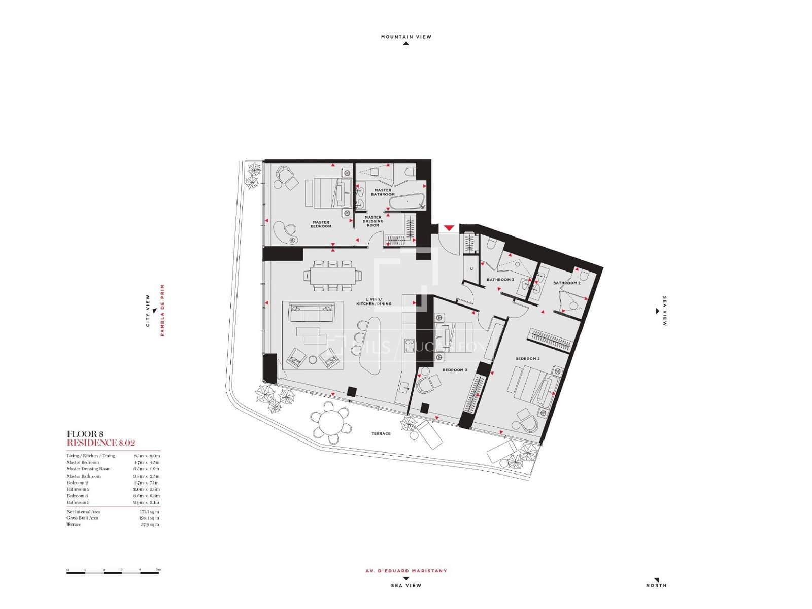 Apartment in Barcelona, Spain 3 bedrooms, 194 sq.m. No. 164331