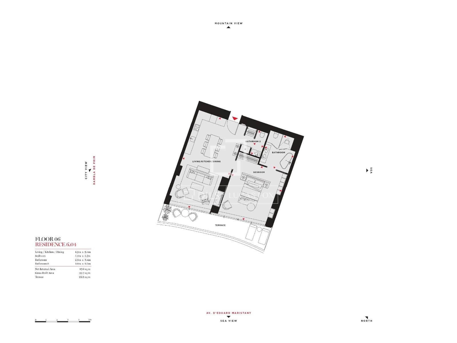 Appartamento a Barcelona, Spagna 1 camera da letto, 100 mq. N° 164332