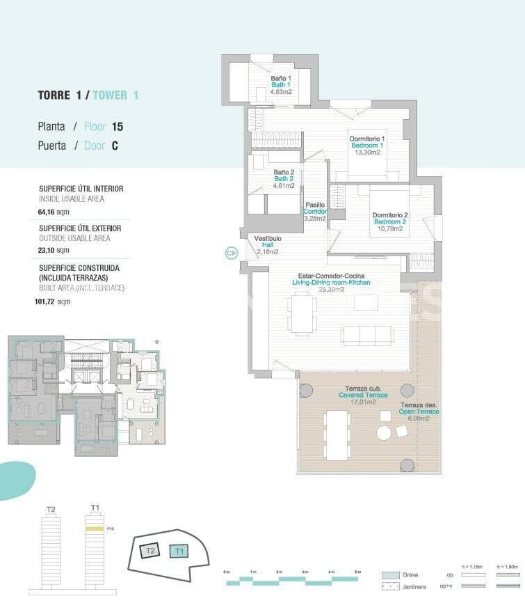 Penthouse w Calpe, Alicante, Hiszpania 3 sypialnie, 109 mkw. nr 107971
