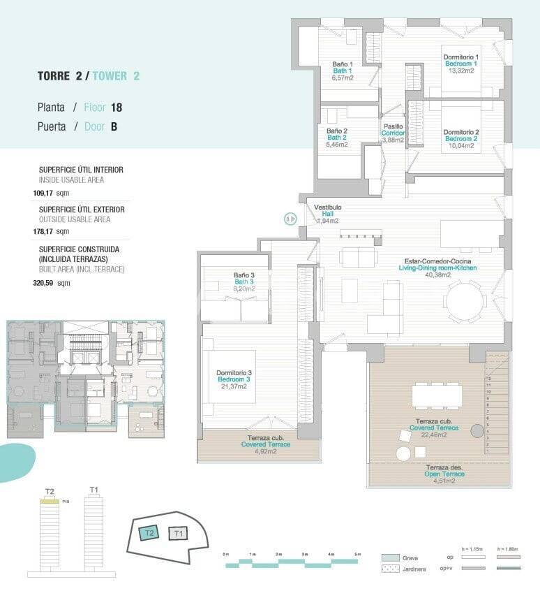 Penthouse w Calpe, Alicante, Hiszpania 3 sypialnie, 109 mkw. nr 107971