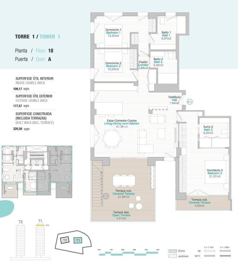 Penthouse w Calpe, Alicante, Hiszpania 3 sypialnie, 109 mkw. nr 107971