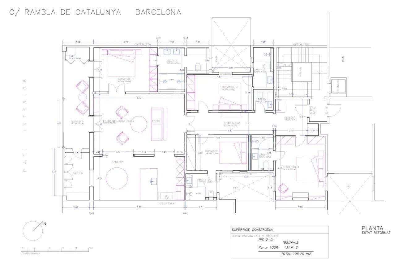 Lägenhet i Barcelona, Spanien 4 sovrum, 197 kvm. Nr. 157348