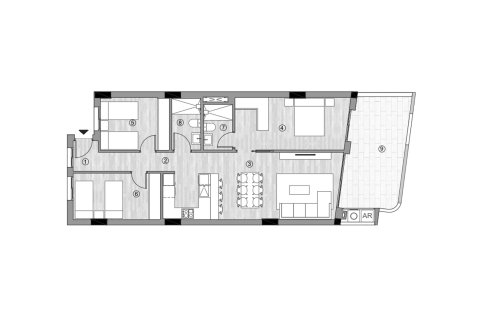 Layout 3 bedrooms, 103.35 sq.m. in ALEGRIA 25, Torrevieja, Alicante, Spain №147104