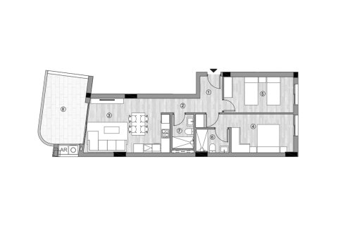 Layout 2 bedrooms, 93.83 sq.m. in ALEGRIA 25, Torrevieja, Alicante, Spain №147106