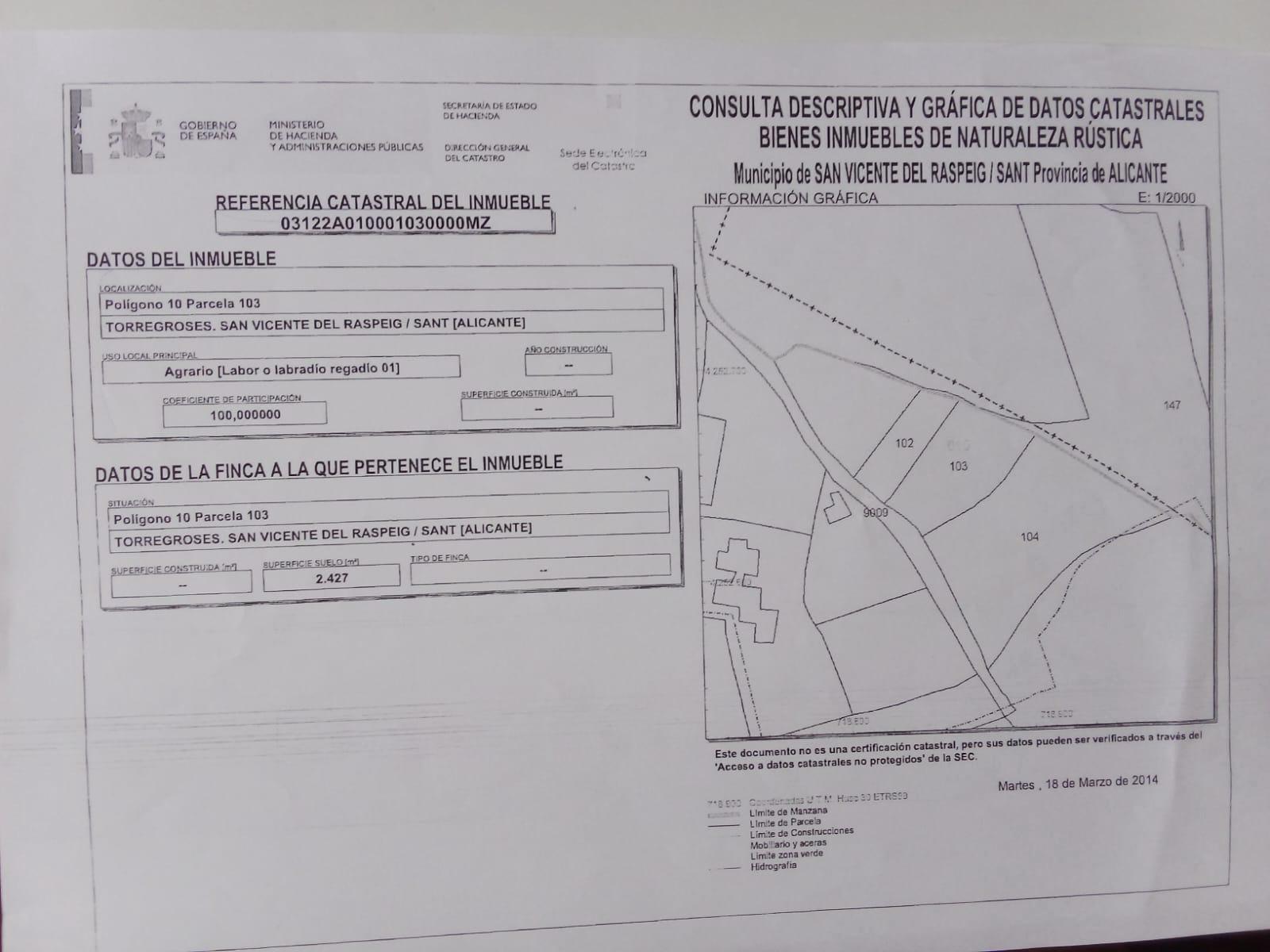 Działka w San Vicente del Raspeig, Alicante, Hiszpania nr 183065