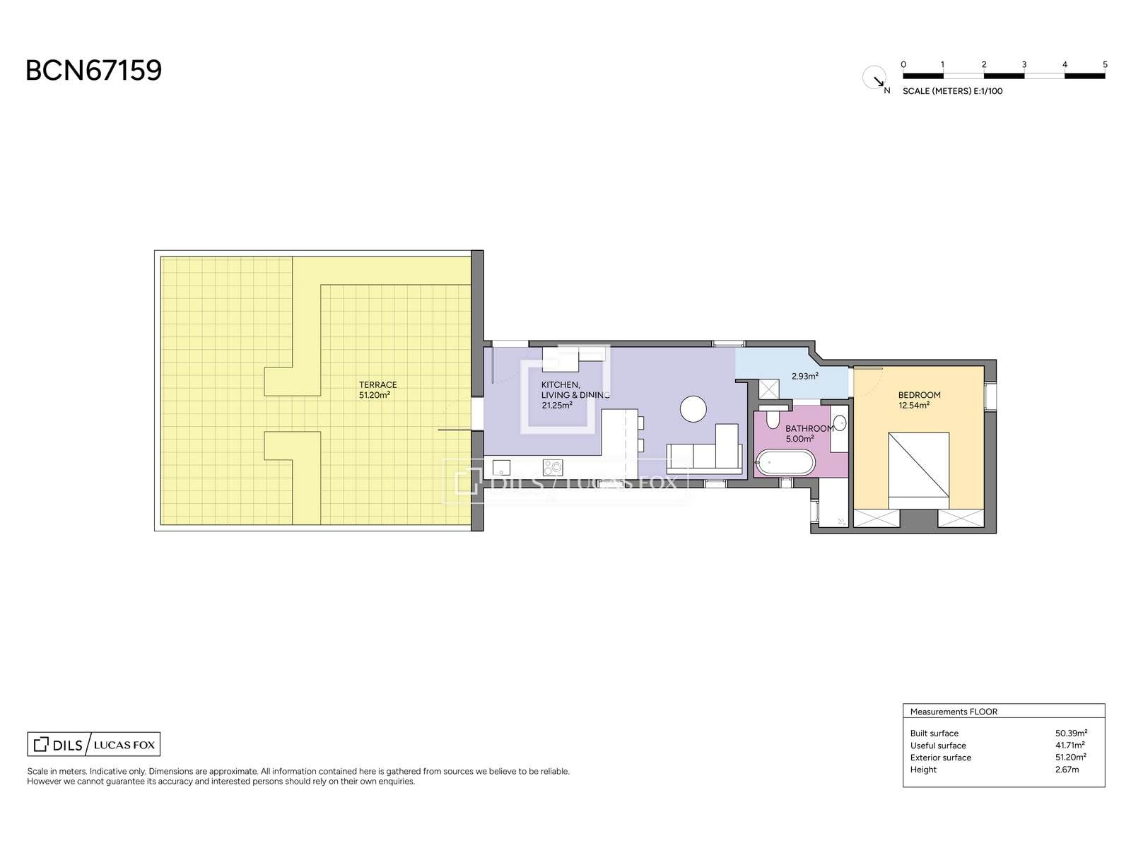 Penthauss Barcelona, Spānijā 1 istaba, 52 m2 Nr. 168928