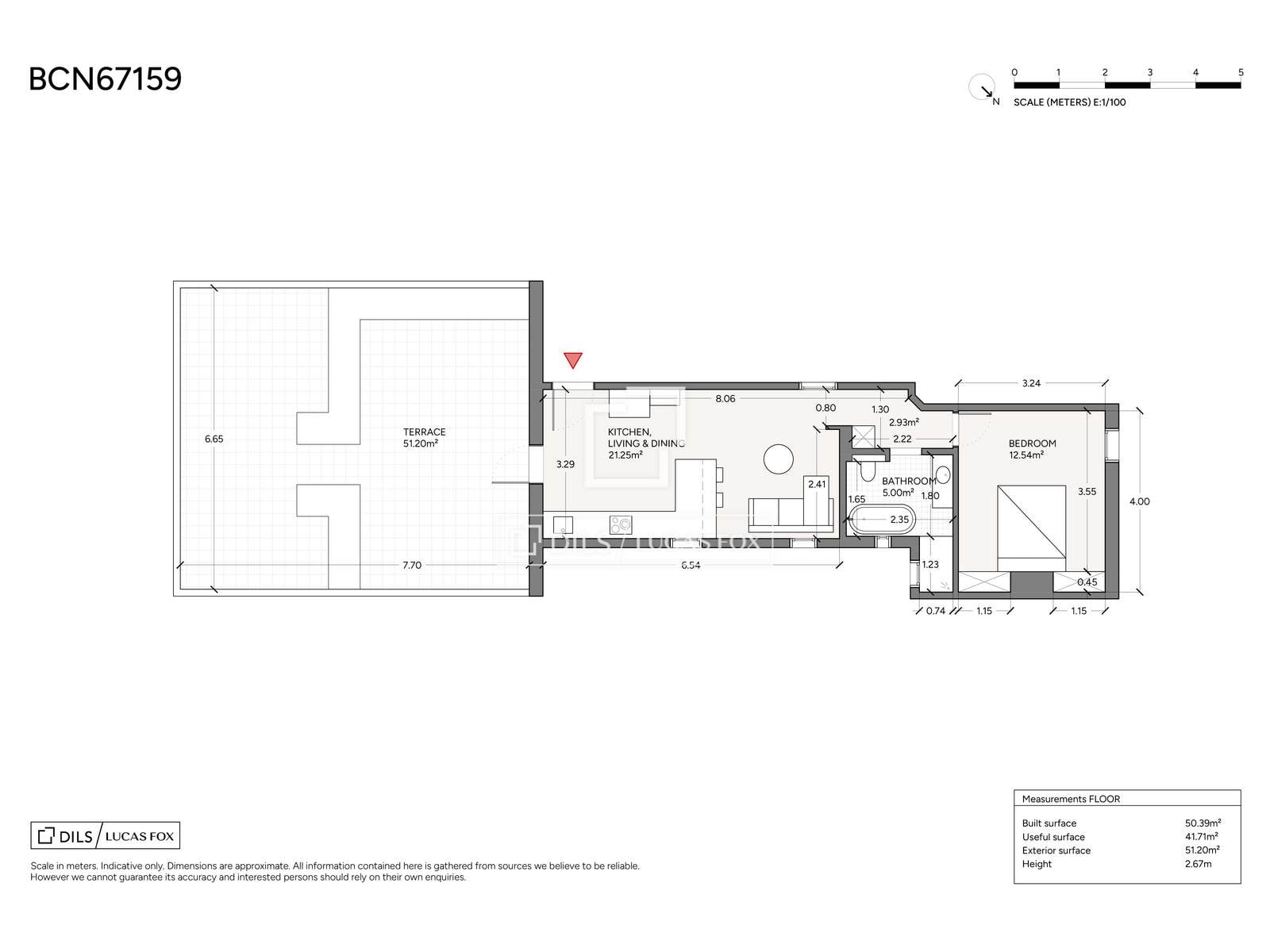 Penthauss Barcelona, Spānijā 1 istaba, 52 m2 Nr. 168928