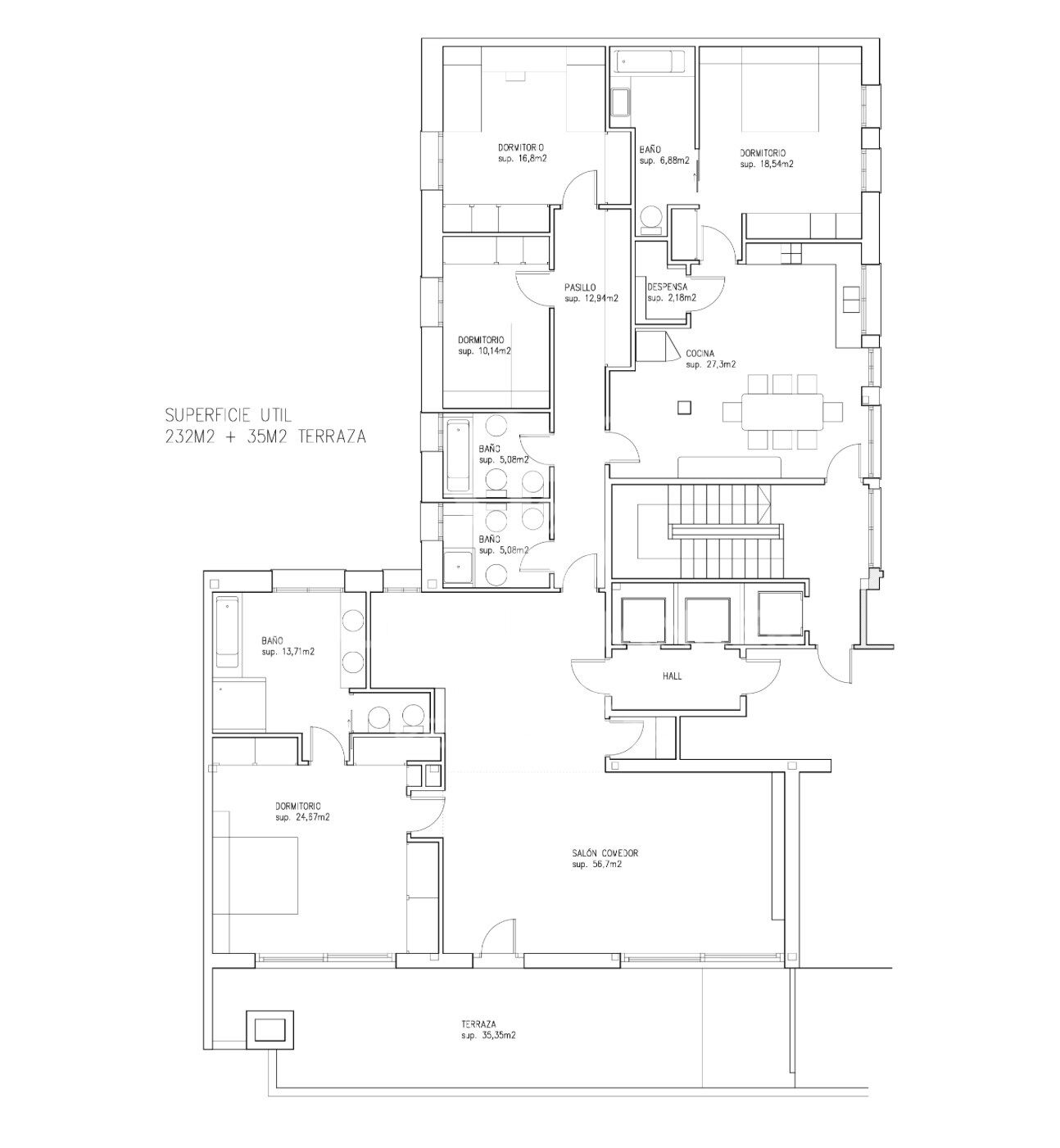 Penthauss Madrid, Spānijā 4 istabas, 282 m2 Nr. 157260