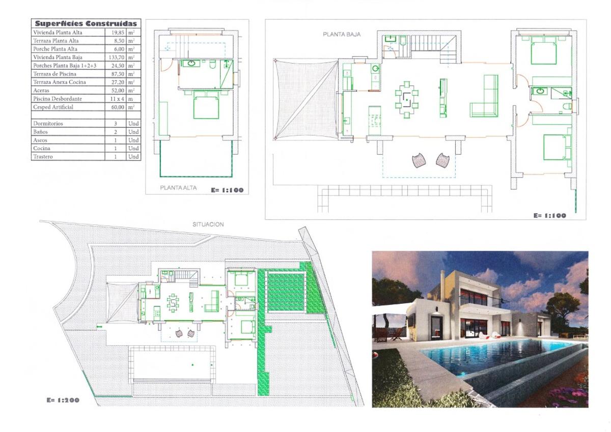 Villa a Benissa, Alicante, Spagna 3 camere da letto, 160 mq. N° 80530