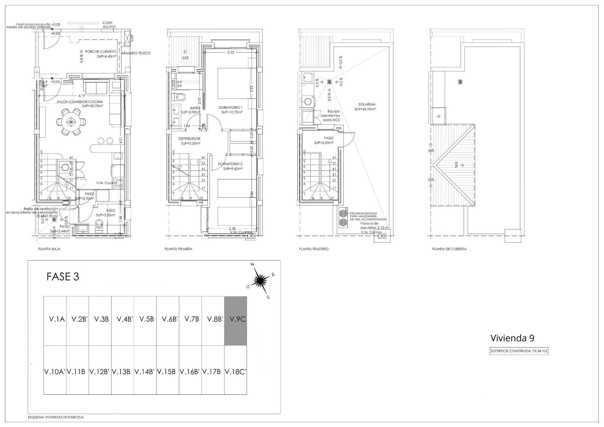 Tvåvåningslägenhet i Torre-Pacheco, Murcia, Spanien 2 sovrum, 76 kvm. Nr. 180213