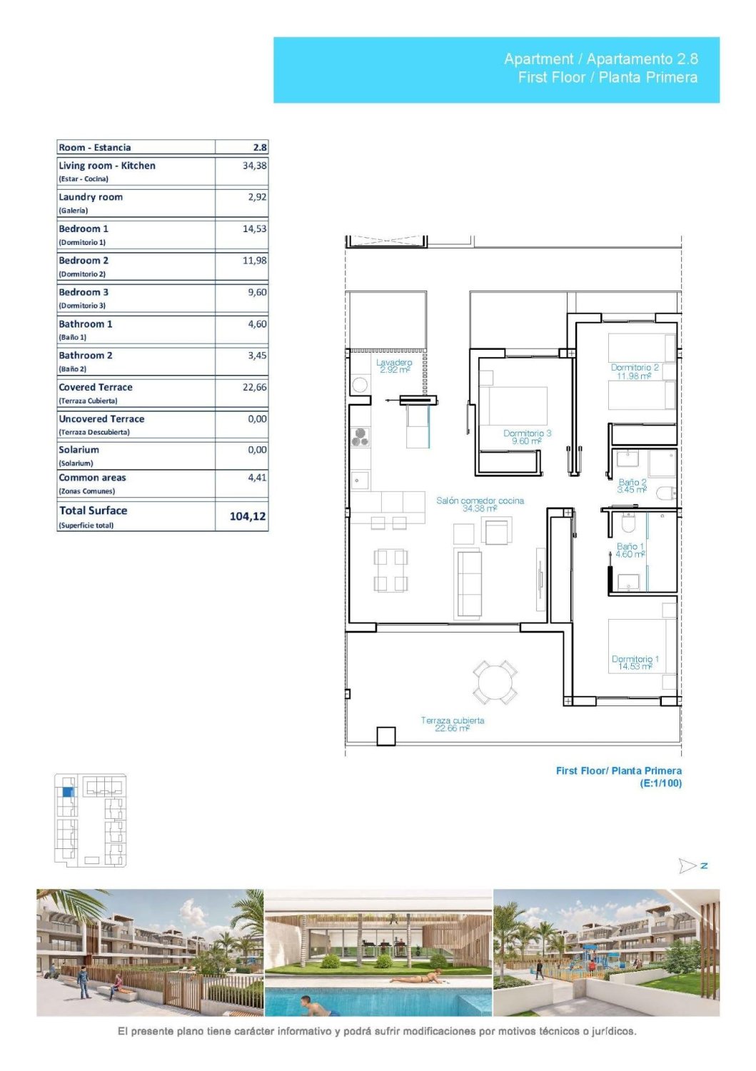 Dzīvoklis Pilar de la Horadada, Alicante, Spānijā 3 istabas, 81 m2 Nr. 137113