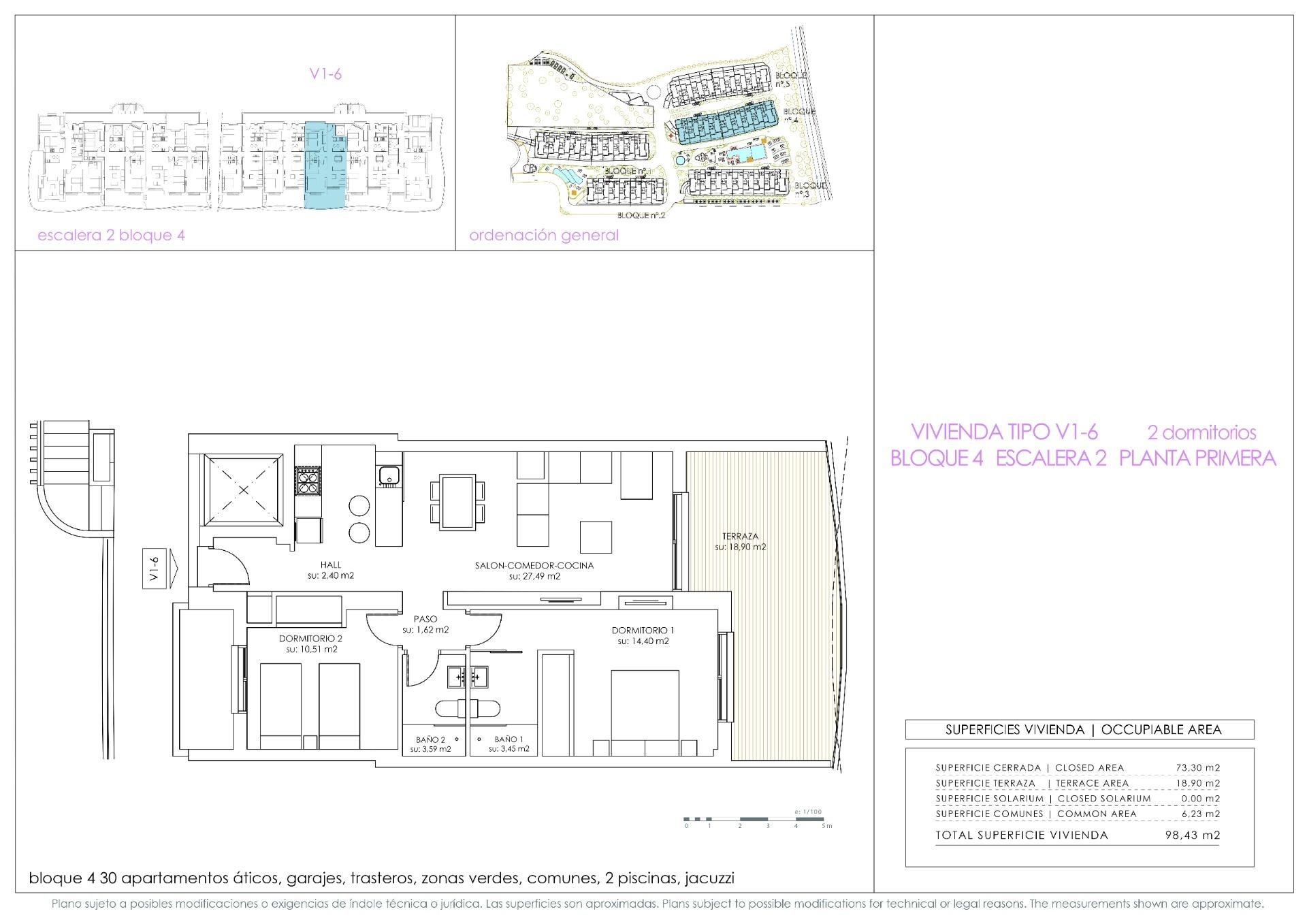 Apartment à Playa Flamenca II, Alicante, Espagne 2 chambres, 73 m2 No. 154501