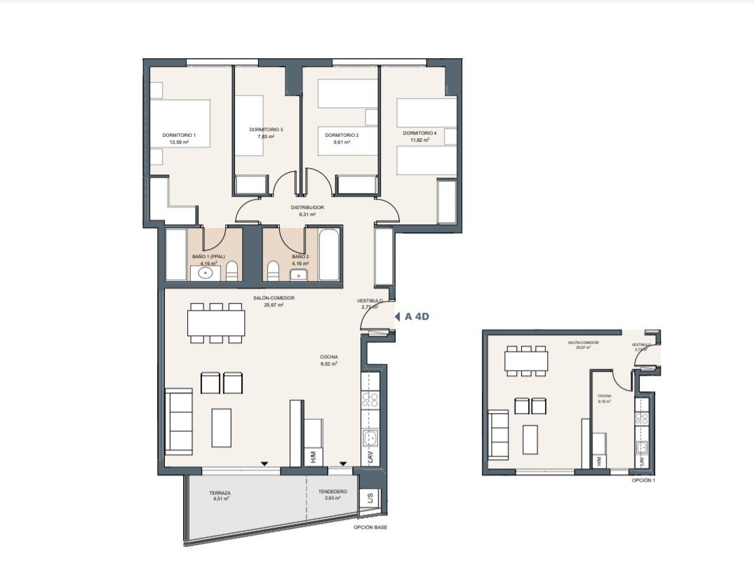Apartment à Alicante, Espagne 4 chambres, 122 m2 No. 165047