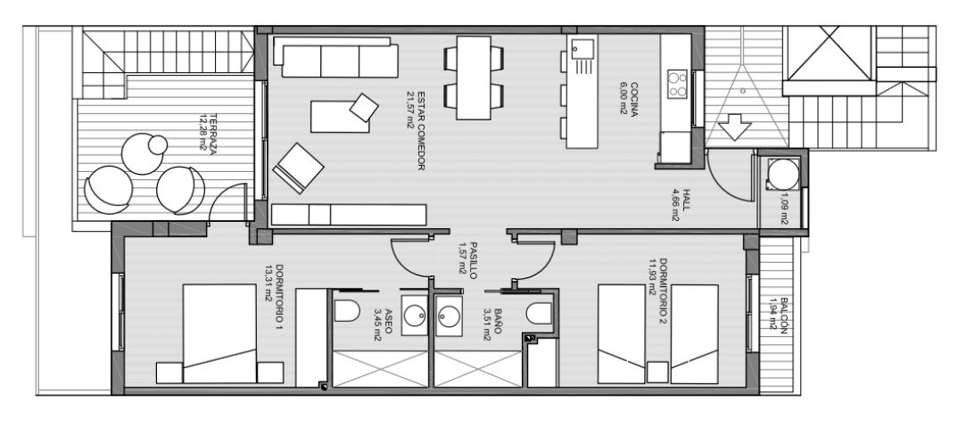 Apartament w Area Beach II, Guardamar del Segura, Alicante, Hiszpania 2 sypialnie, 91.44 mkw. nr 96772