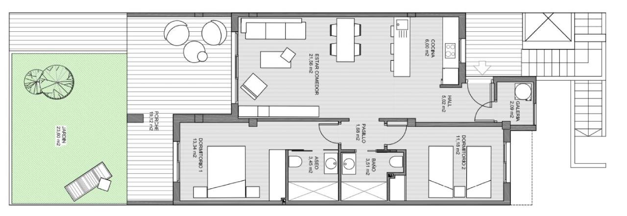 Wohnung in Area Beach II, Guardamar del Segura, Alicante, Spanien 2 Schlafzimmer, 97.49 m2 Nr. 96768