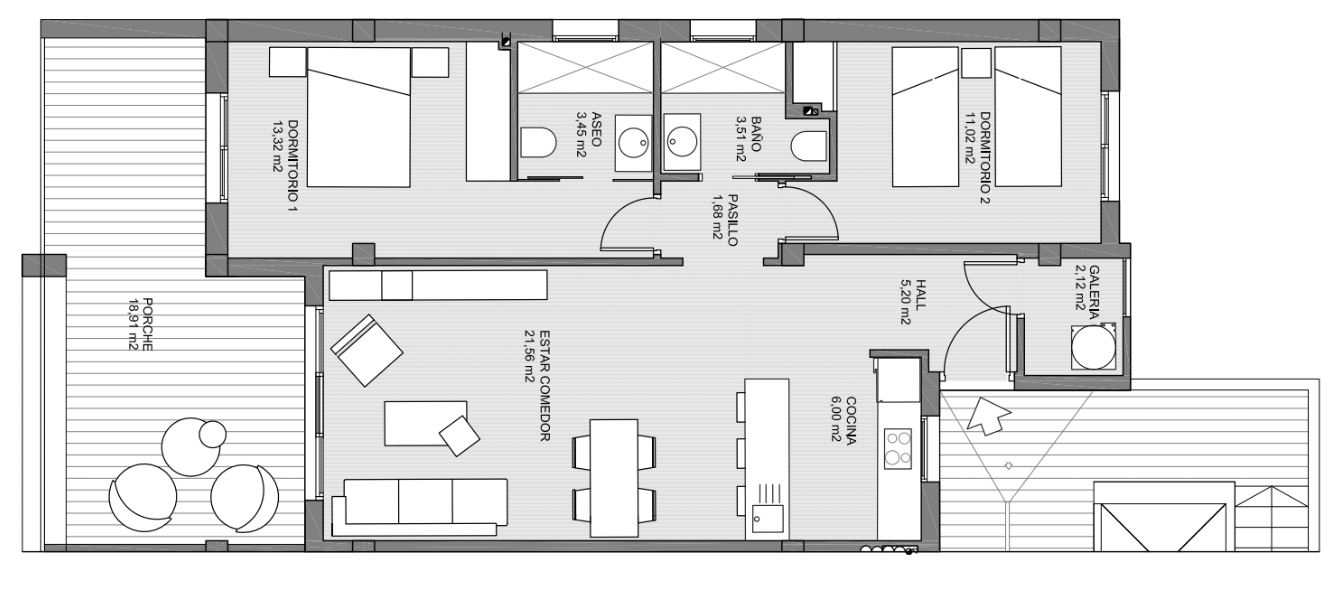 Apartament w Area Beach II, Guardamar del Segura, Alicante, Hiszpania 2 sypialnie, 99.01 mkw. nr 96769