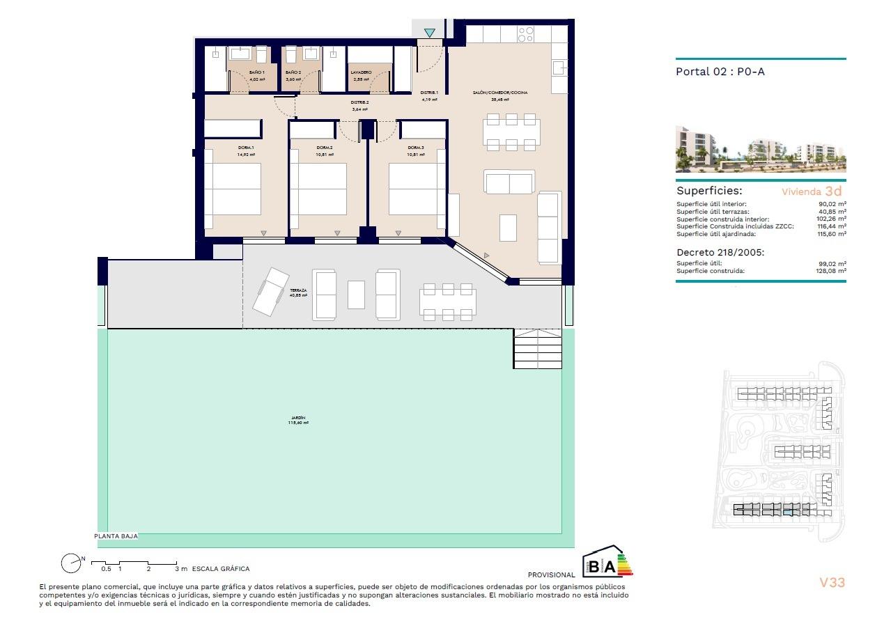 Apartament w Almerimar, Almeria, Hiszpania 3 sypialnie, 116 mkw. nr 133673