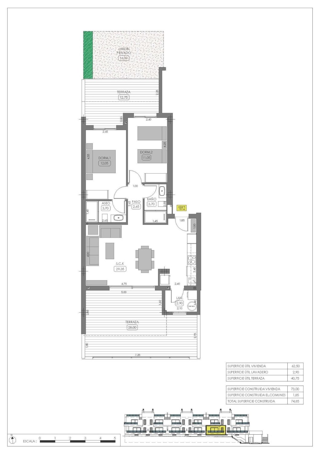 Bungalow in Algorfa, Alicante, Spanien 2 Schlafzimmer, 74 m2 Nr. 187390