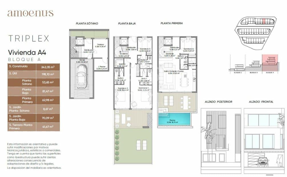 Appartamento a Adeje, Tenerife, Spagna 4 camere da letto, 289 mq. N° 155295