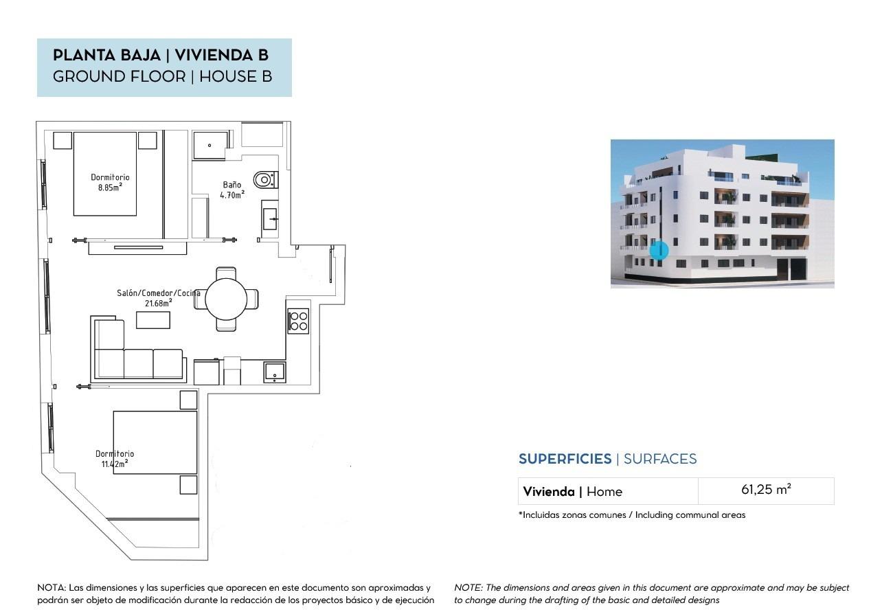 Dzīvoklis Torrevieja, Alicante, Spānijā 2 istabas, 61 m2 Nr. 192437