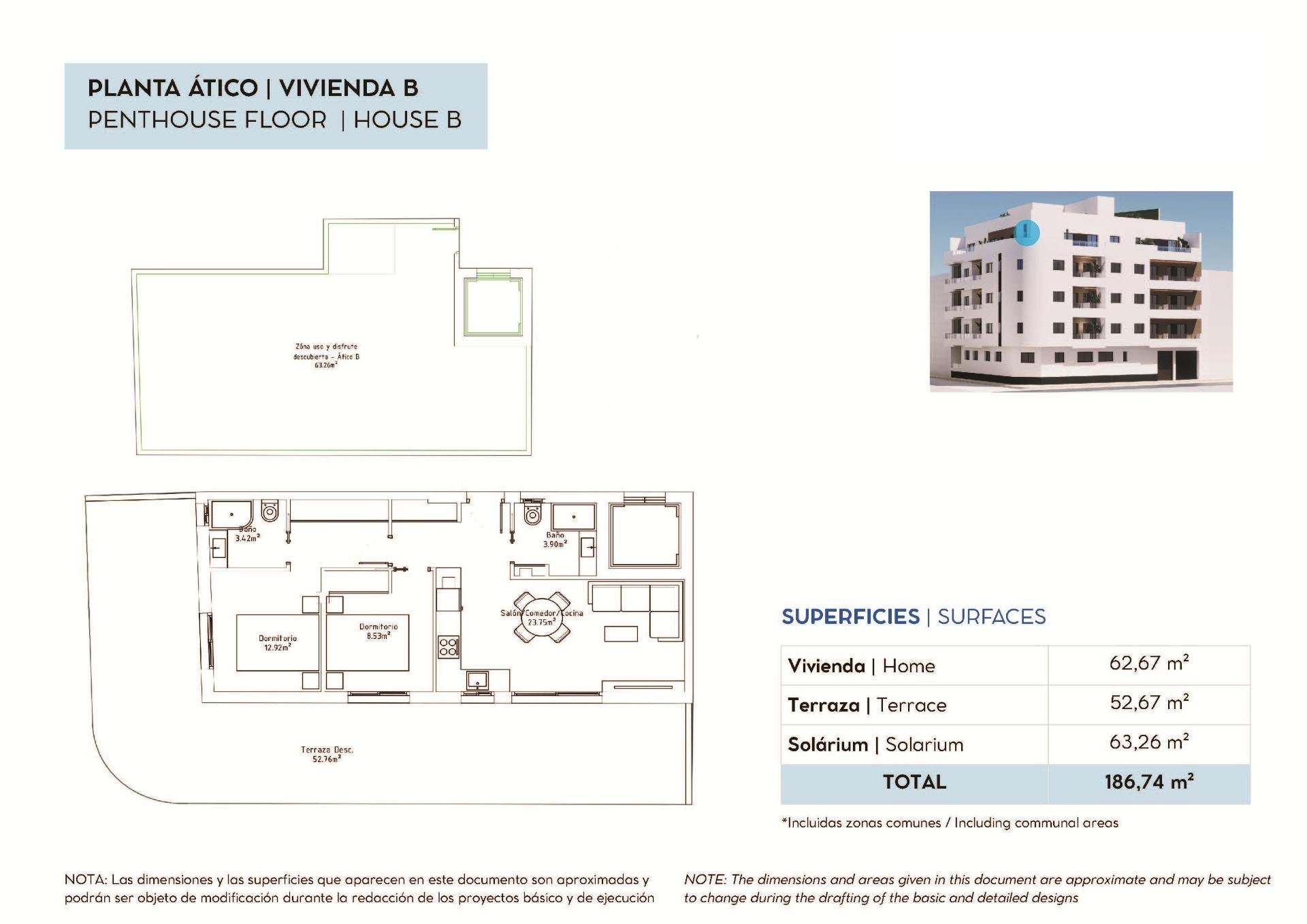 Penthouse in Torrevieja, Alicante, Spain 2 bedrooms, 62 sq.m. No. 192434