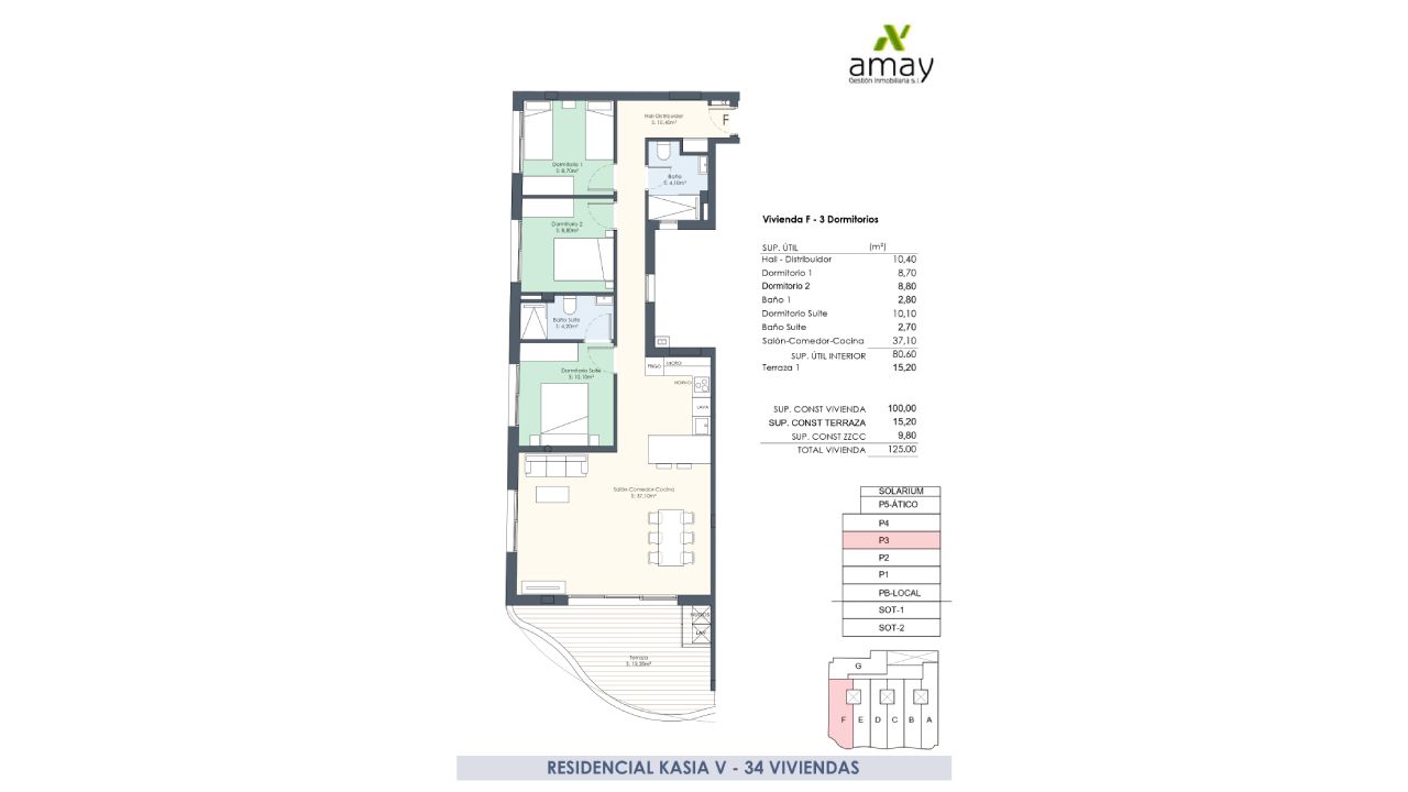 Huoneisto Kasia V, Torrevieja, Alicante, Espanja 3 makuuhuonetta, 80.6 m2 No. 105533