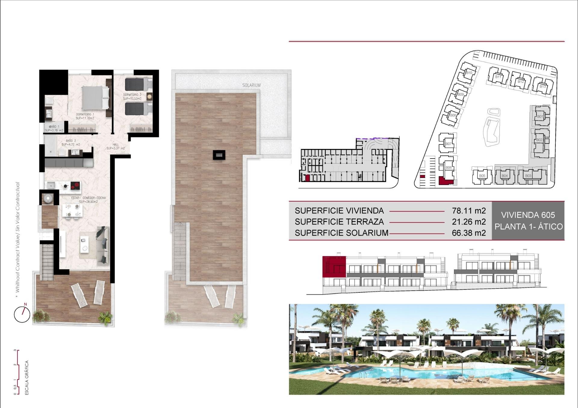 Bungalow w Ciudad Quesada, Alicante, Hiszpania 2 sypialnie, 78 mkw. nr 135353