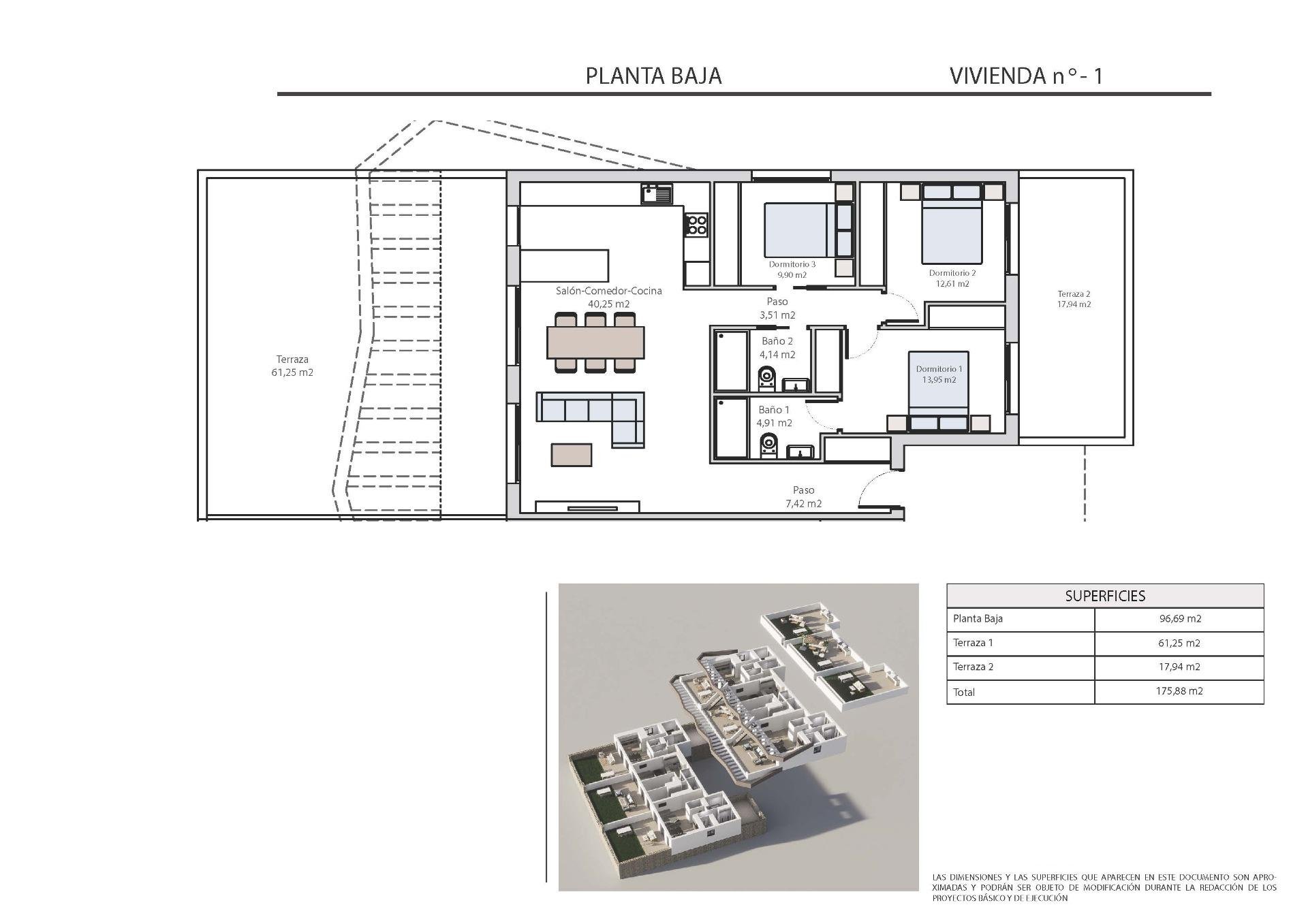 Bungalow in Benidorm, Alicante, Spanien 3 Schlafzimmer, 96 m2 Nr. 135355