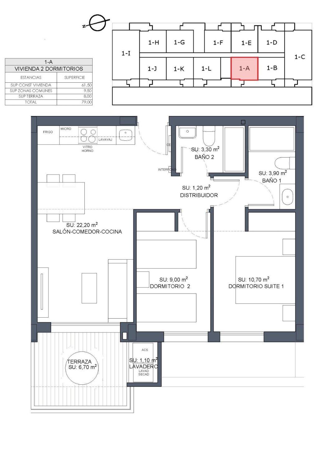 Apartamento en Ciudad Quesada, Alicante, España 2 dormitorios, 61 m2 No. 135248