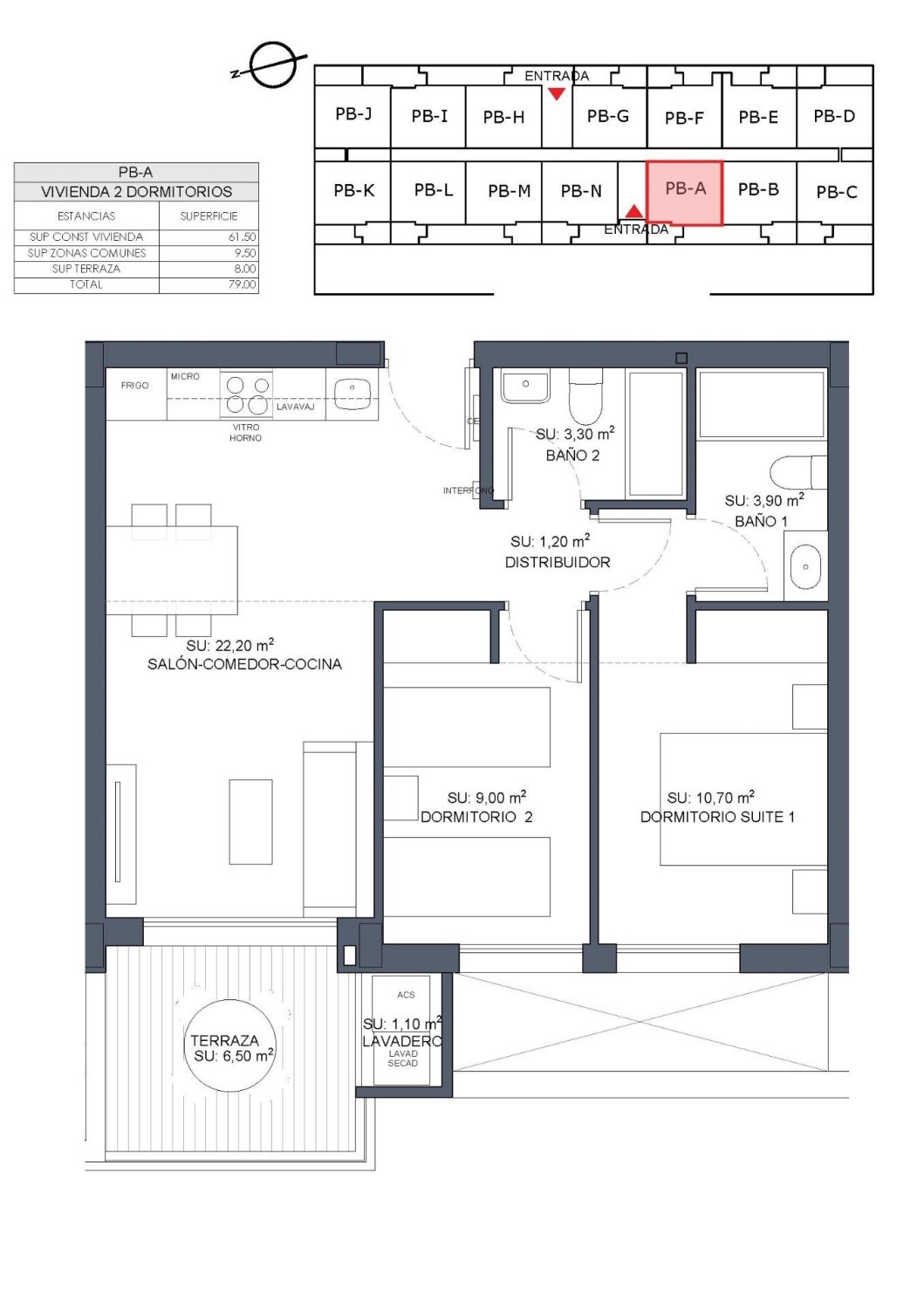 Appartamento a Ciudad Quesada, Alicante, Spagna 2 camere da letto, 61 mq. N° 135249