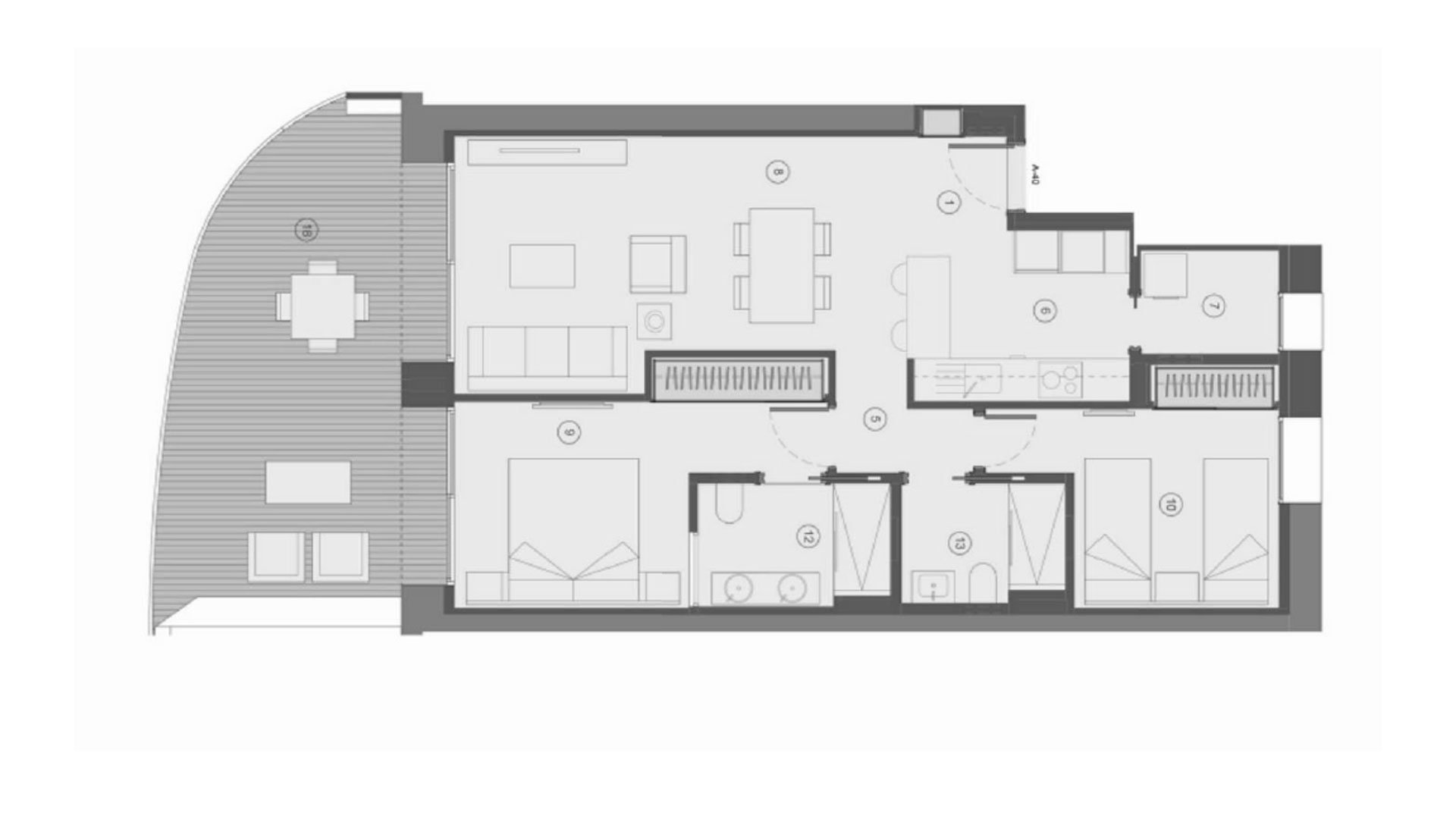 Wohnung in TM Tower, Benidorm, Alicante, Spanien 2 Schlafzimmer, 102 m2 Nr. 146940