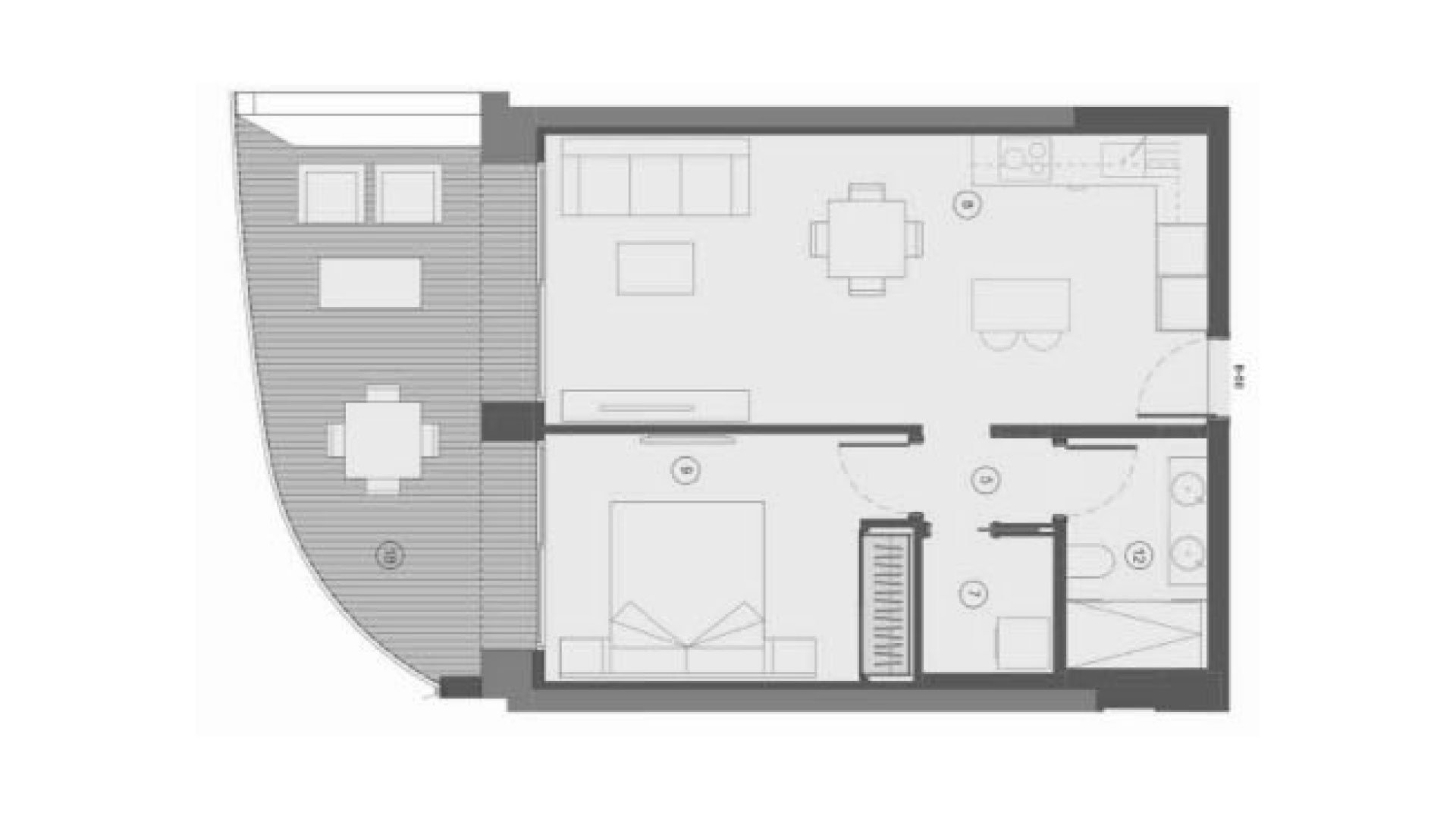 Dzīvoklis TM Tower, Benidorm, Alicante, Spānijā 1 istaba, 75 m2 Nr. 146937