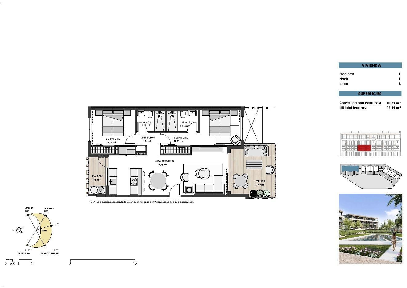 Apartamento en Torre-Pacheco, Murcia, España 2 dormitorios, 88 m2 No. 111355