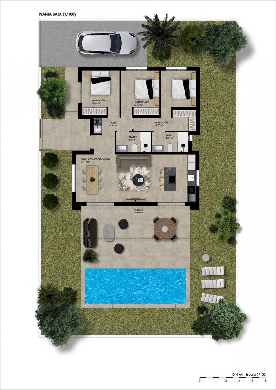 Villa à Hondon De Las Nieves, Alicante, Espagne 3 chambres, 128 m2 No. 111366
