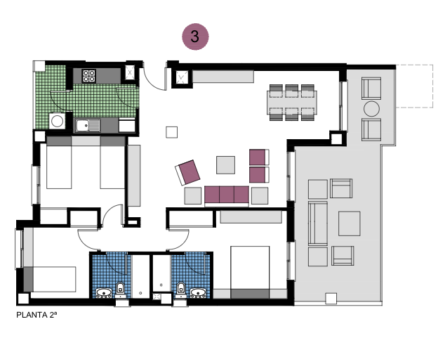 Apartamento en Mil Palmeras, Alicante, España 3 dormitorios, 72 m2 No. 144837