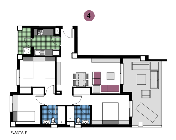 Apartamento en Mil Palmeras, Alicante, España 3 dormitorios, 72 m2 No. 144837